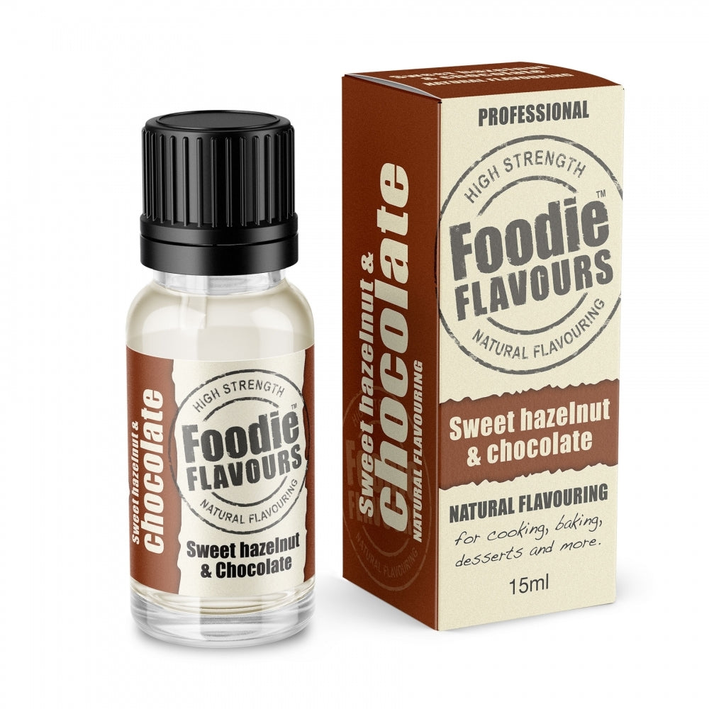 Foodie Flavours Sweet Hazelnut & Chocolate - Natural Food Flavouring 15ml