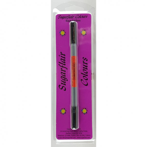 Sugarflair Edible Dual Nib Pens - Christmas Red