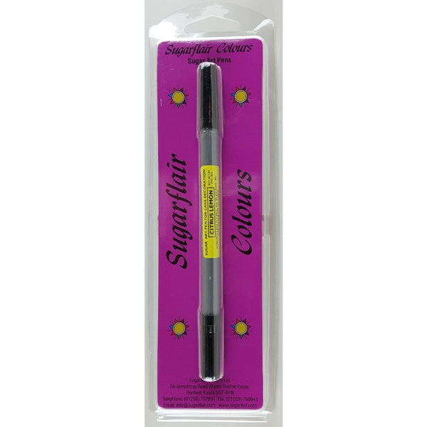 Sugarflair Edible Dual Nib Pens - Citrus Lemon