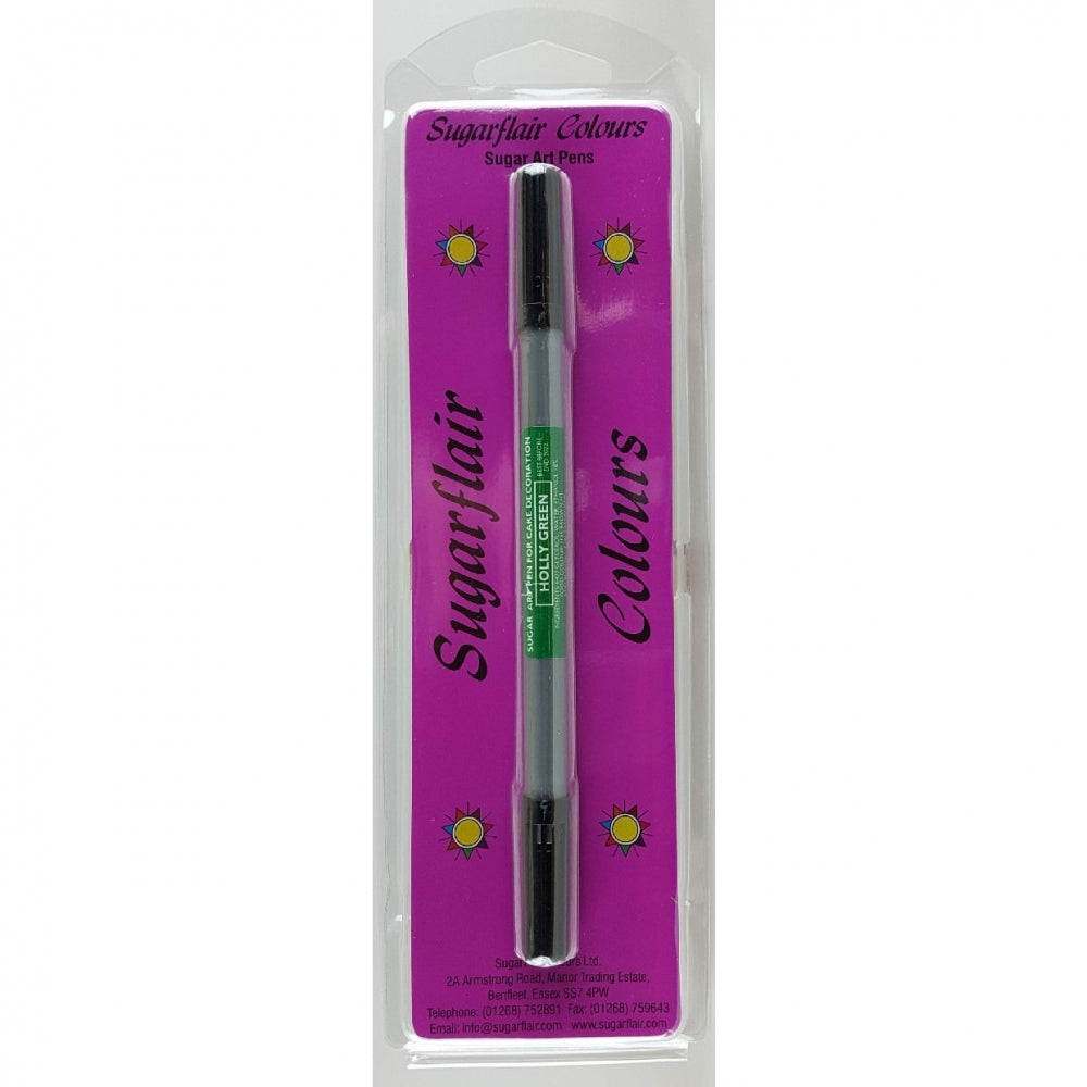 Sugarflair Edible Dual Nib Pens - Holly Green