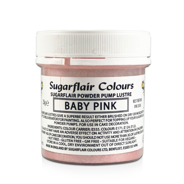 Sugarflair Powder Pump Lustre Refill 25g - Baby Pink