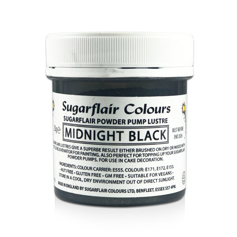 Sugarflair Powder Pump Lustre Refill 25g - Black