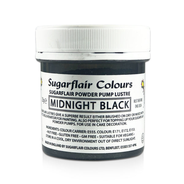 Sugarflair Powder Pump Lustre Refill 25g - Black