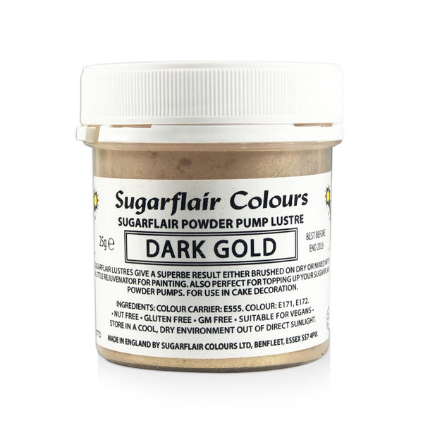 Sugarflair Powder Pump Lustre Refill 25g - Dark Gold