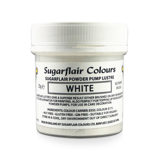 Sugarflair Powder Pump Lustre Refill 25g - White