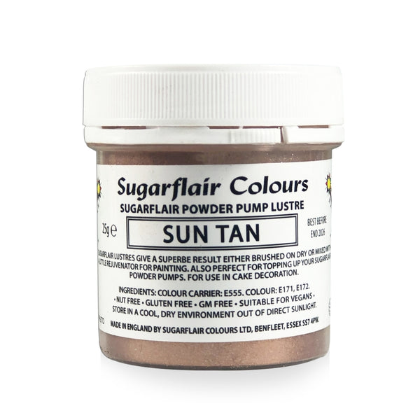 Sugarflair Powder Pump Lustre Refill 25g - Sun Tan