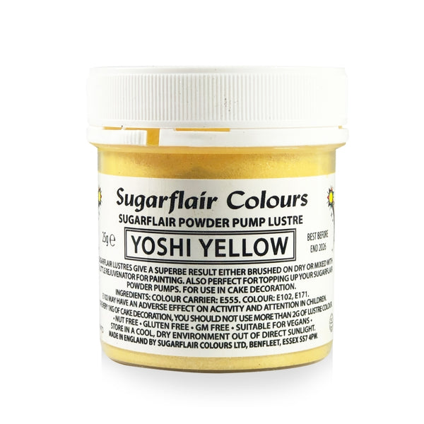 Sugarflair Powder Pump Lustre Refill 25g - Yoshi Yellow