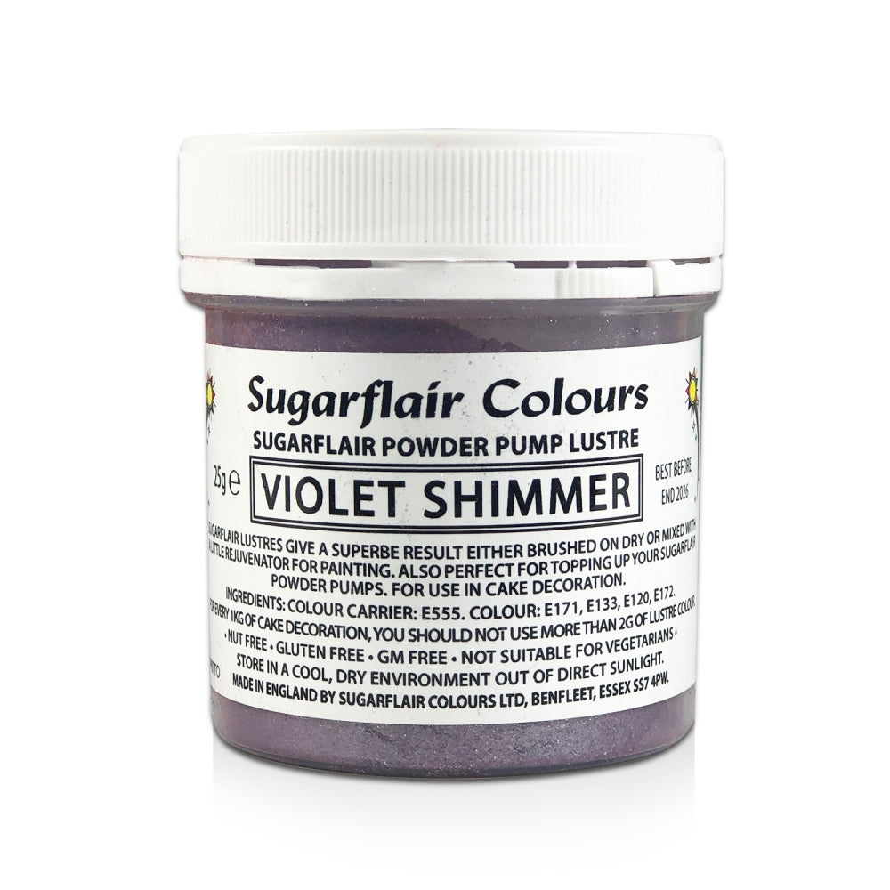 Sugarflair Powder Pump Lustre Refill 25g - Violet Shimmer