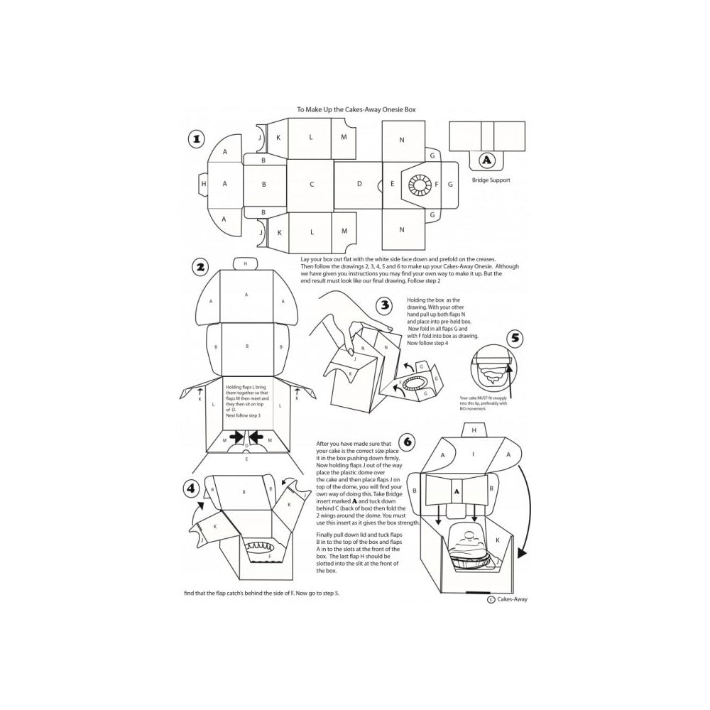 Simply Making Cakes Away Onesie Postable Cupcake Box
