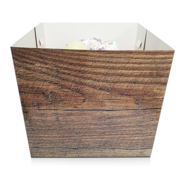 Simply Making Wood Effect Luxury Gloss Finish Extra Deep Cake Box With Window