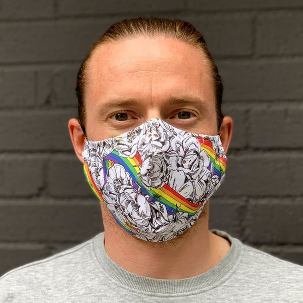 Victoria Eggs Rainbows & Roses Fitted Face Mask