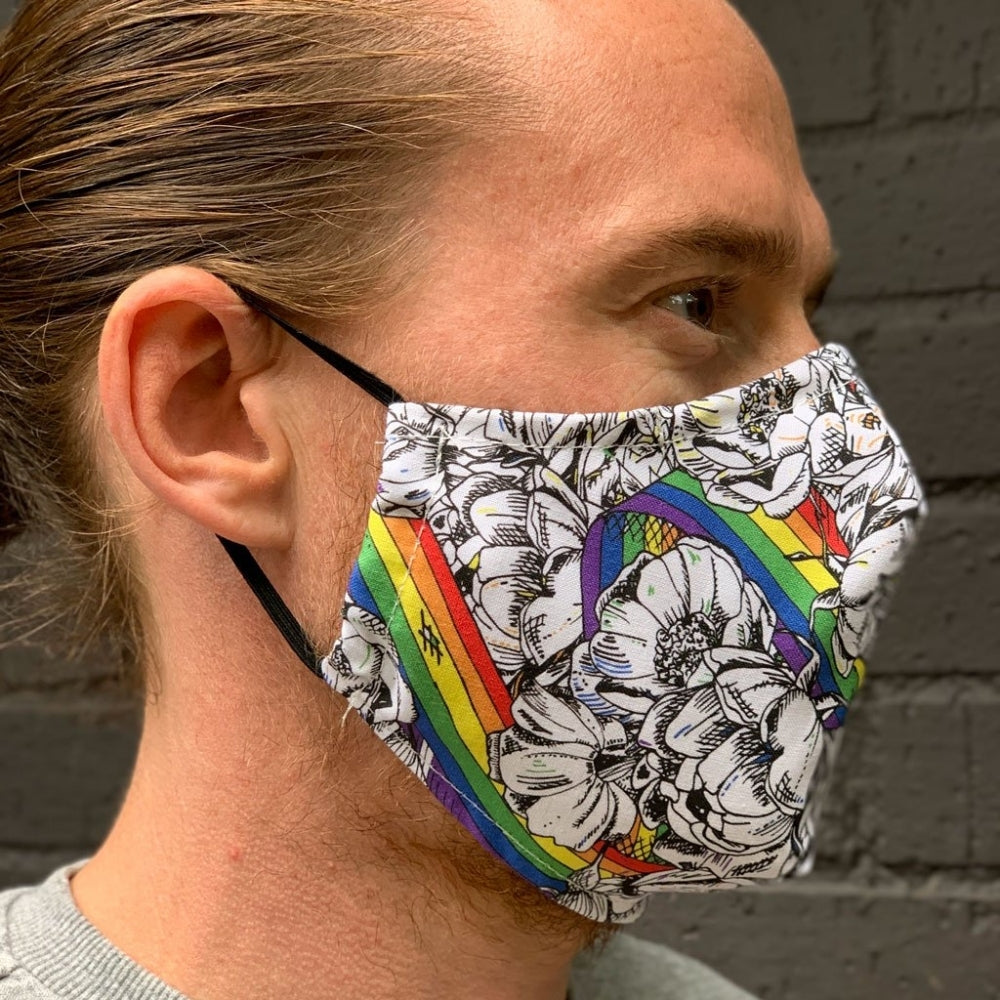 Victoria Eggs Rainbows & Roses Fitted Face Mask