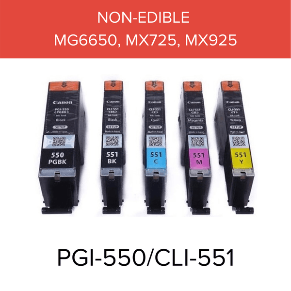 The Cake Decorating Co. PGI-550 CLI-551 Genuine Original Canon Ink Cartridge Set for MG6650, MX725 MX925