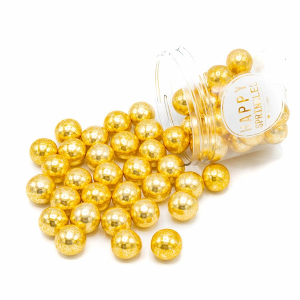 Happy Sprinkles Edible XXL Choco Crunch Sprinkles 130g - Vintage Gold