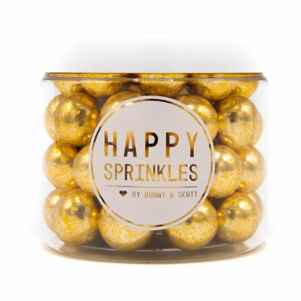 Happy Sprinkles Edible XXL Choco Crunch Sprinkles 130g - Vintage Gold