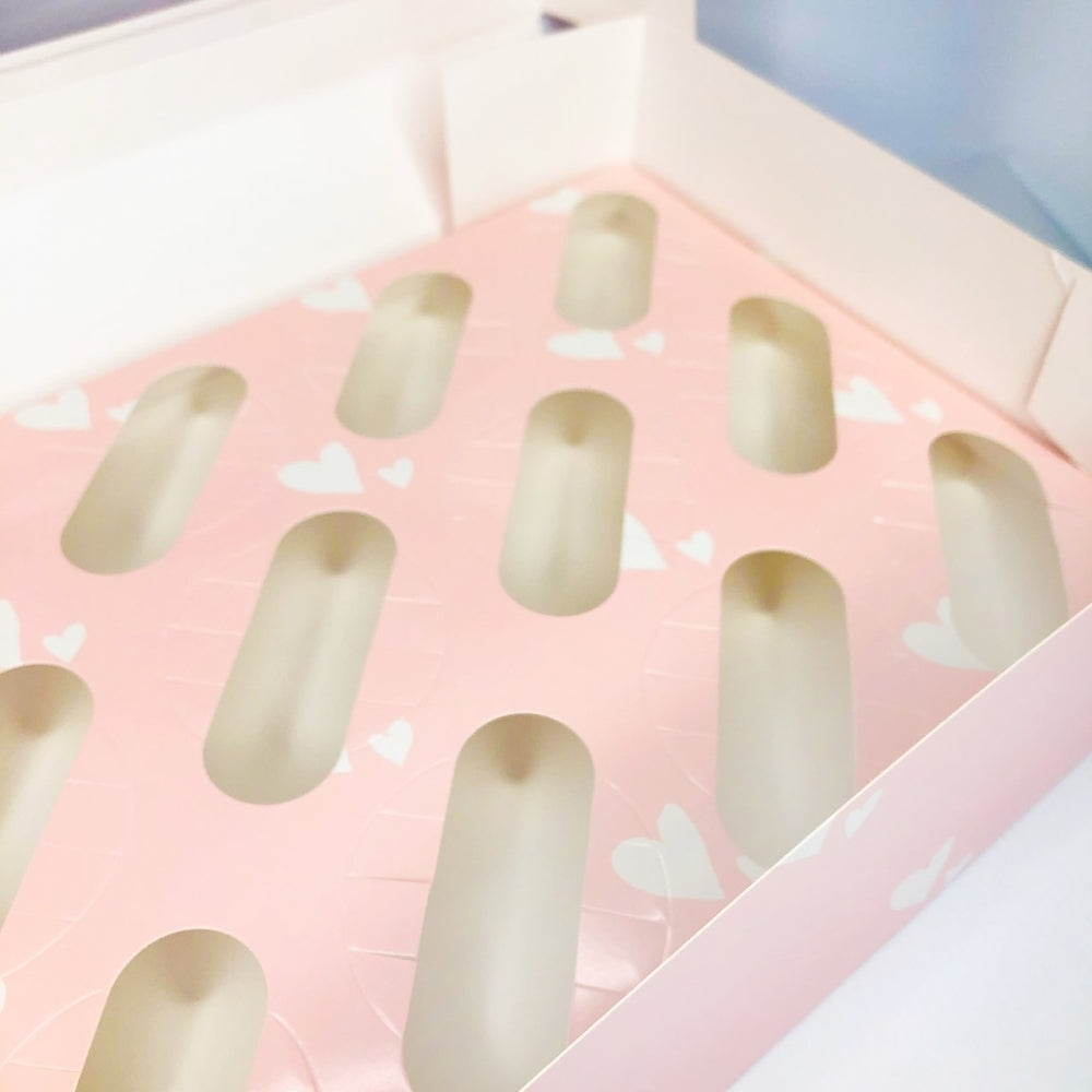 Simply Making Pink With White Hearts Satin Cupcake Box With Window