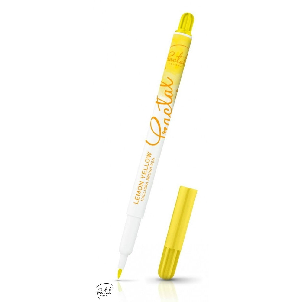Fractal Colors Calligra Edible Ink Brush Pens - Lemon Yellow
