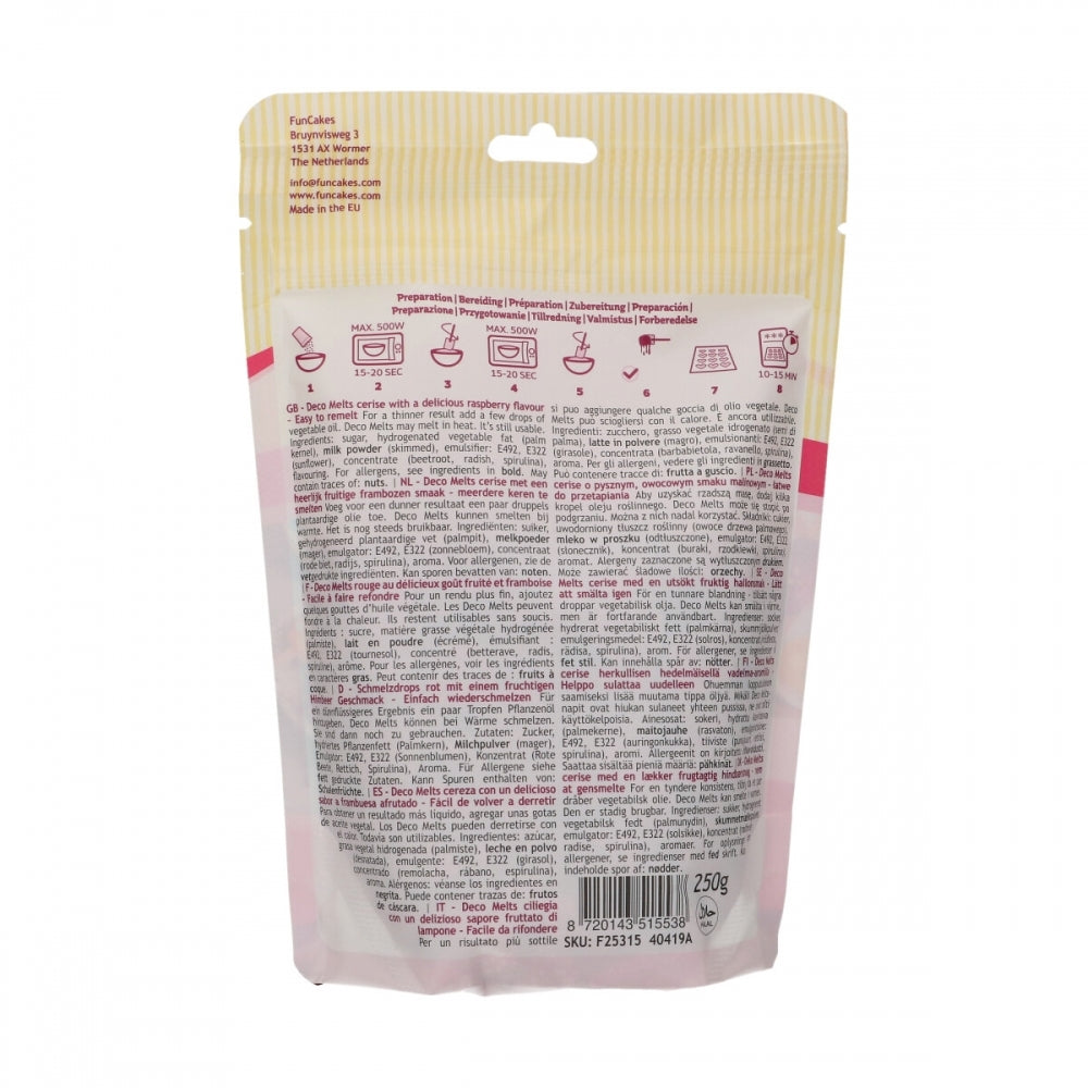 FunCakes Raspberry Flavour Deco Melts 250g