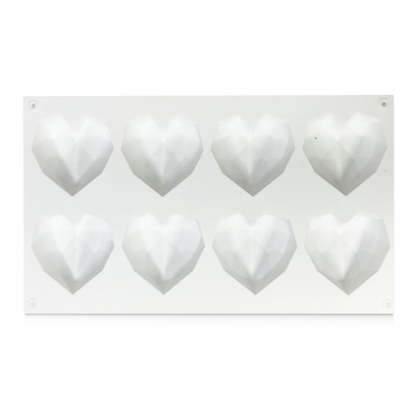 Choctastique Geo Heart Chocolate Mould - 8 Cavity