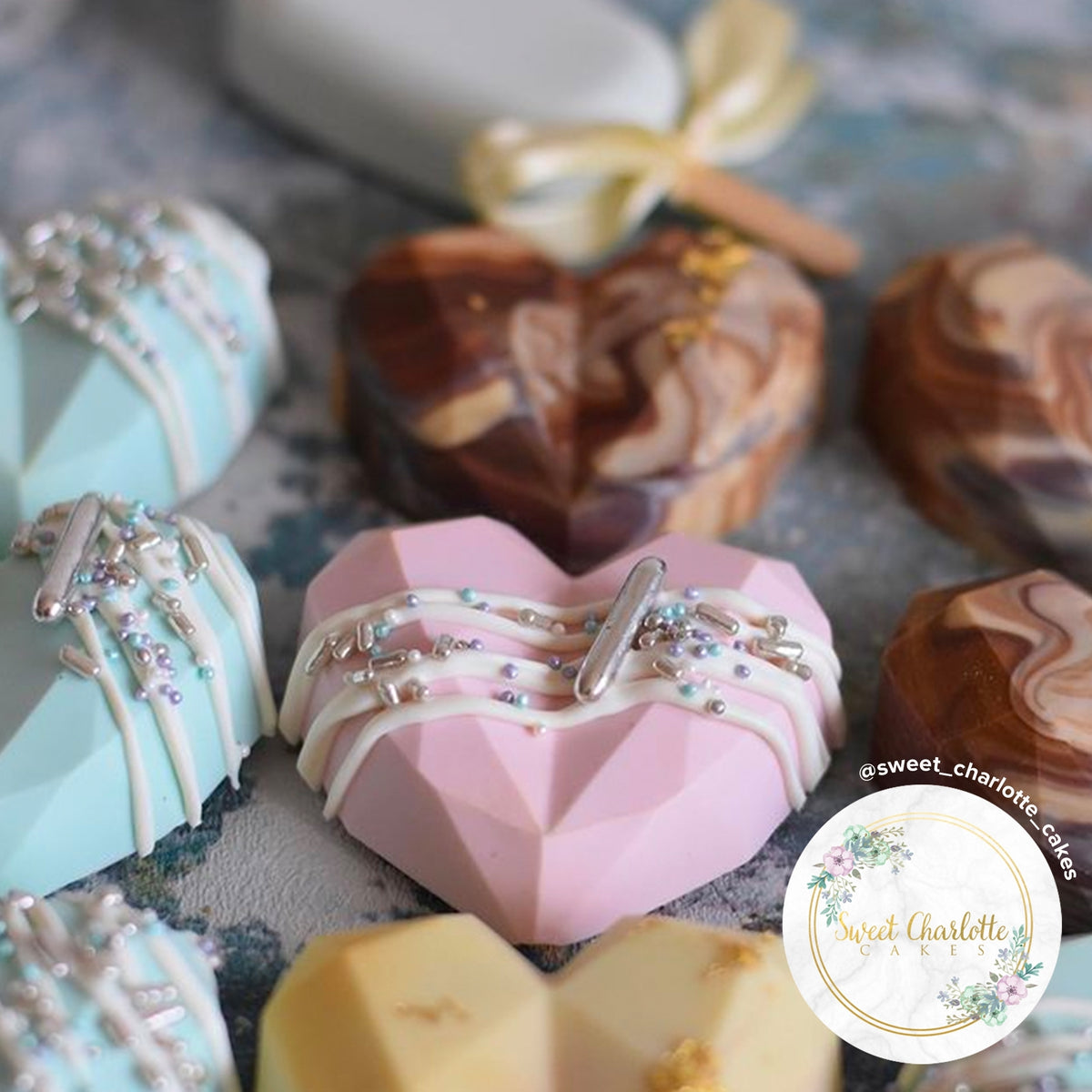 Choctastique Geo Heart Chocolate Mould - 8 Cavity