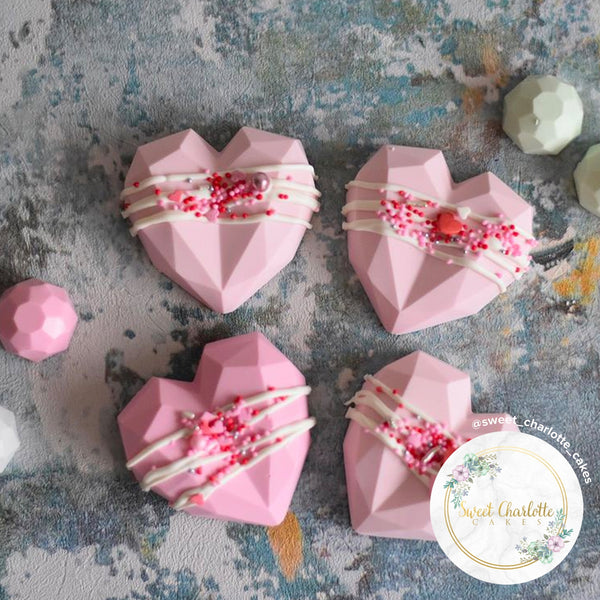Choctastique Geo Heart Chocolate Mould - 8 Cavity