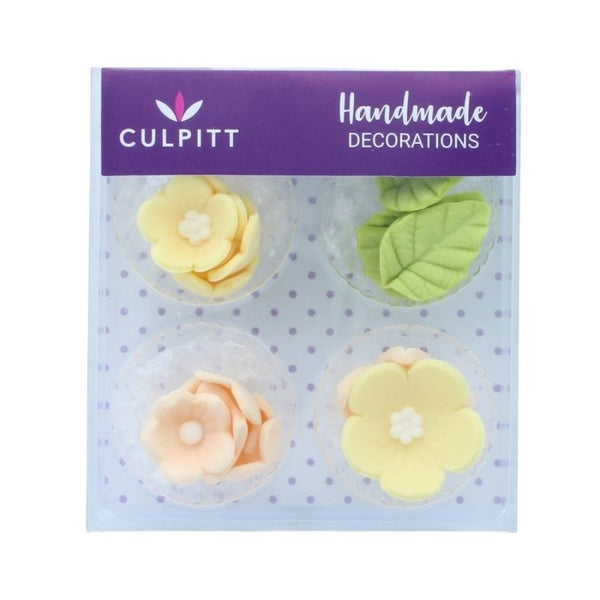 Culpitt Lemon Flower & Leaves Edible Toppers x 16