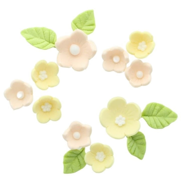 Culpitt Lemon Flower & Leaves Edible Toppers x 16