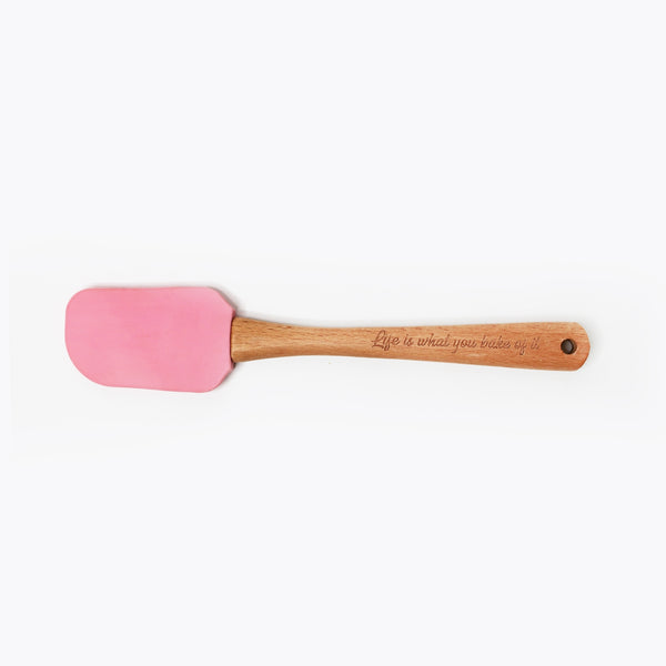 Simply Making Candy Pink Silicone Spatula With Quote Engraved Handle