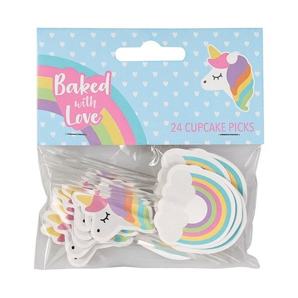 Culpitt Unicorn & Rainbow Cupcake Picks x 24
