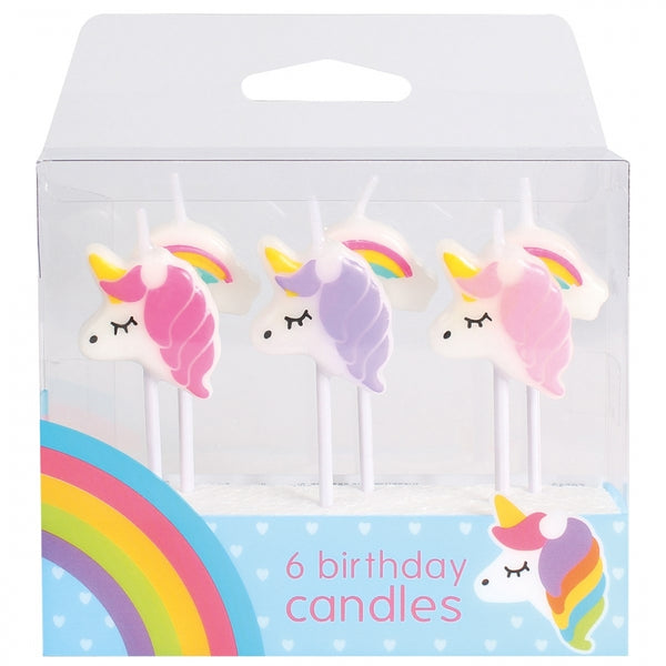 Culpitt Unicorn & Rainbow Candles x 6