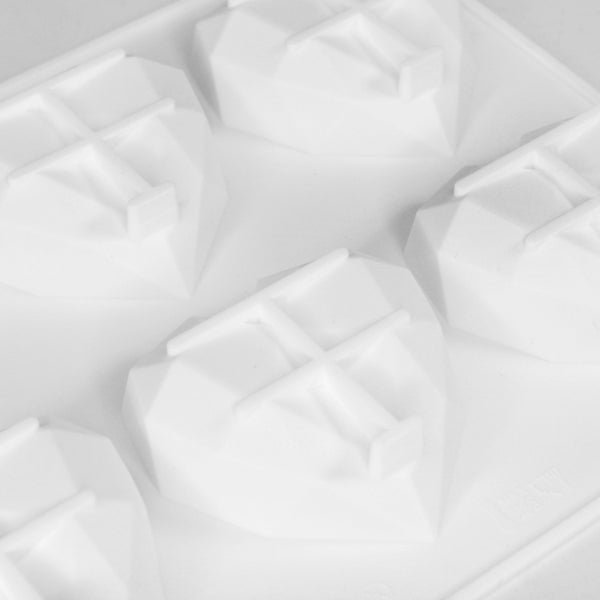 Choctastique Love Heart Geo Chocolate Mould - 6 Cavity