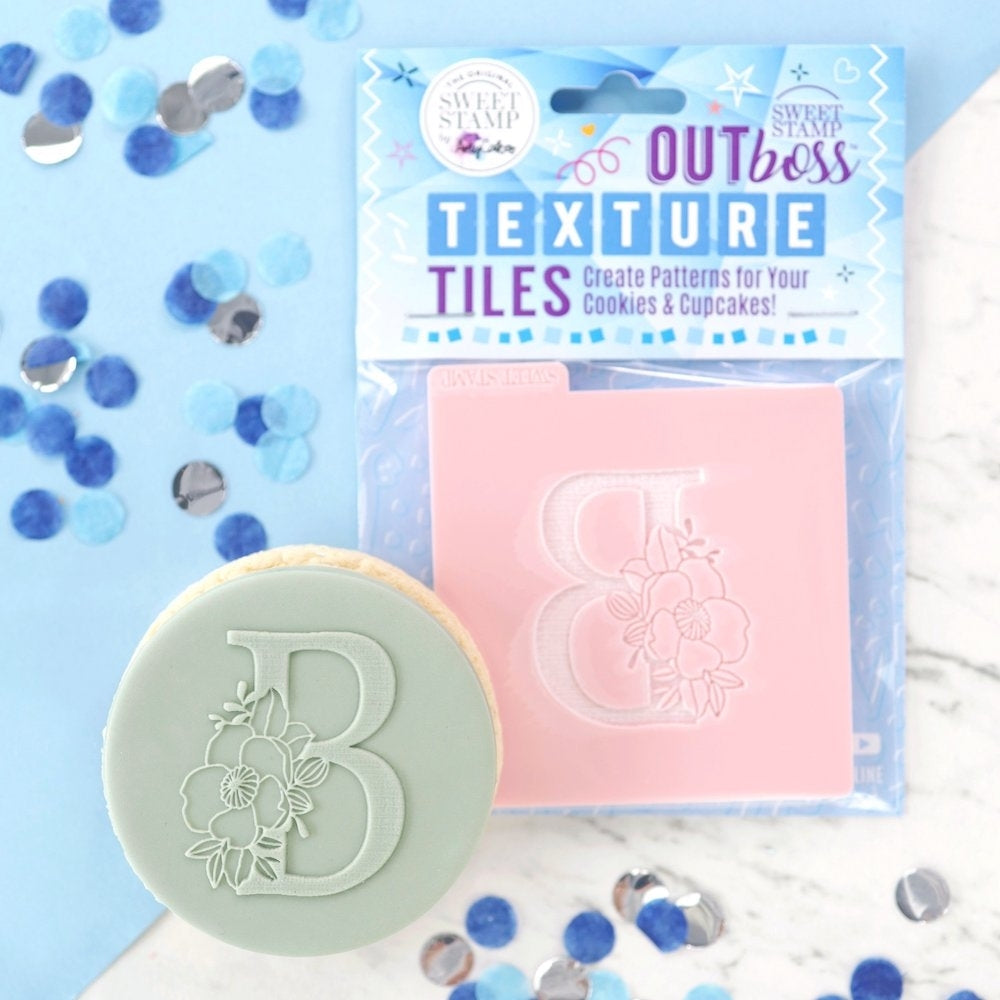 Sweet Stamp Monogram Floral Letters - OUTboss Texture Tile