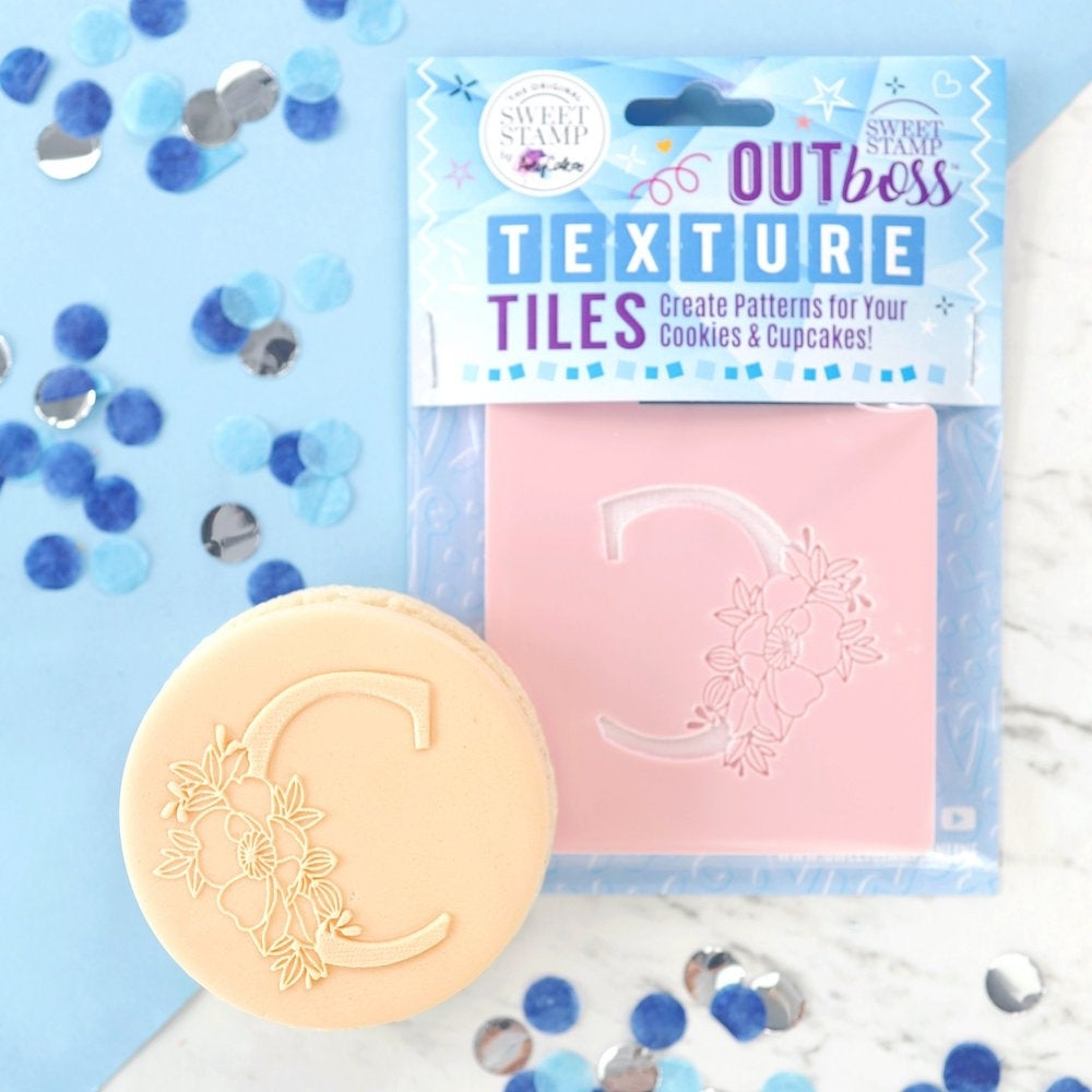 Sweet Stamp Monogram Floral Letters - OUTboss Texture Tile