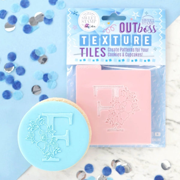 Sweet Stamp Monogram Floral Letters - OUTboss Texture Tile