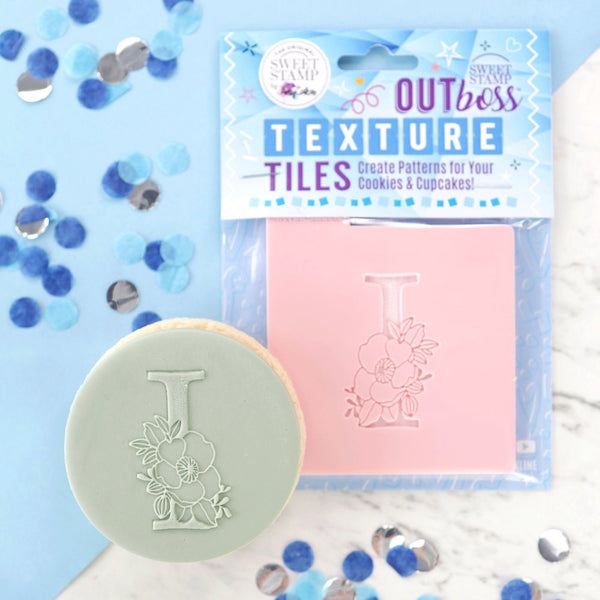 Sweet Stamp Monogram Floral Letters - OUTboss Texture Tile