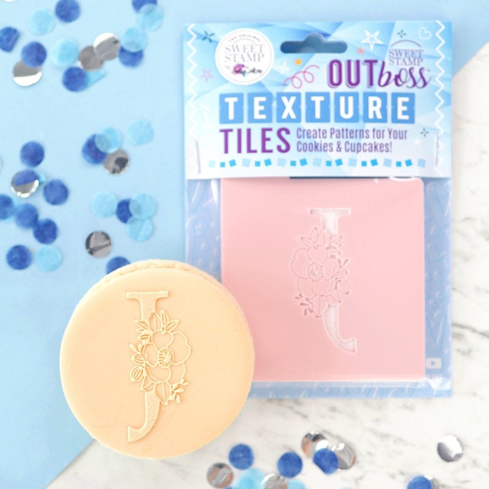 Sweet Stamp Monogram Floral Letters - OUTboss Texture Tile
