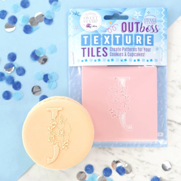 Sweet Stamp Monogram Floral Letters - OUTboss Texture Tile