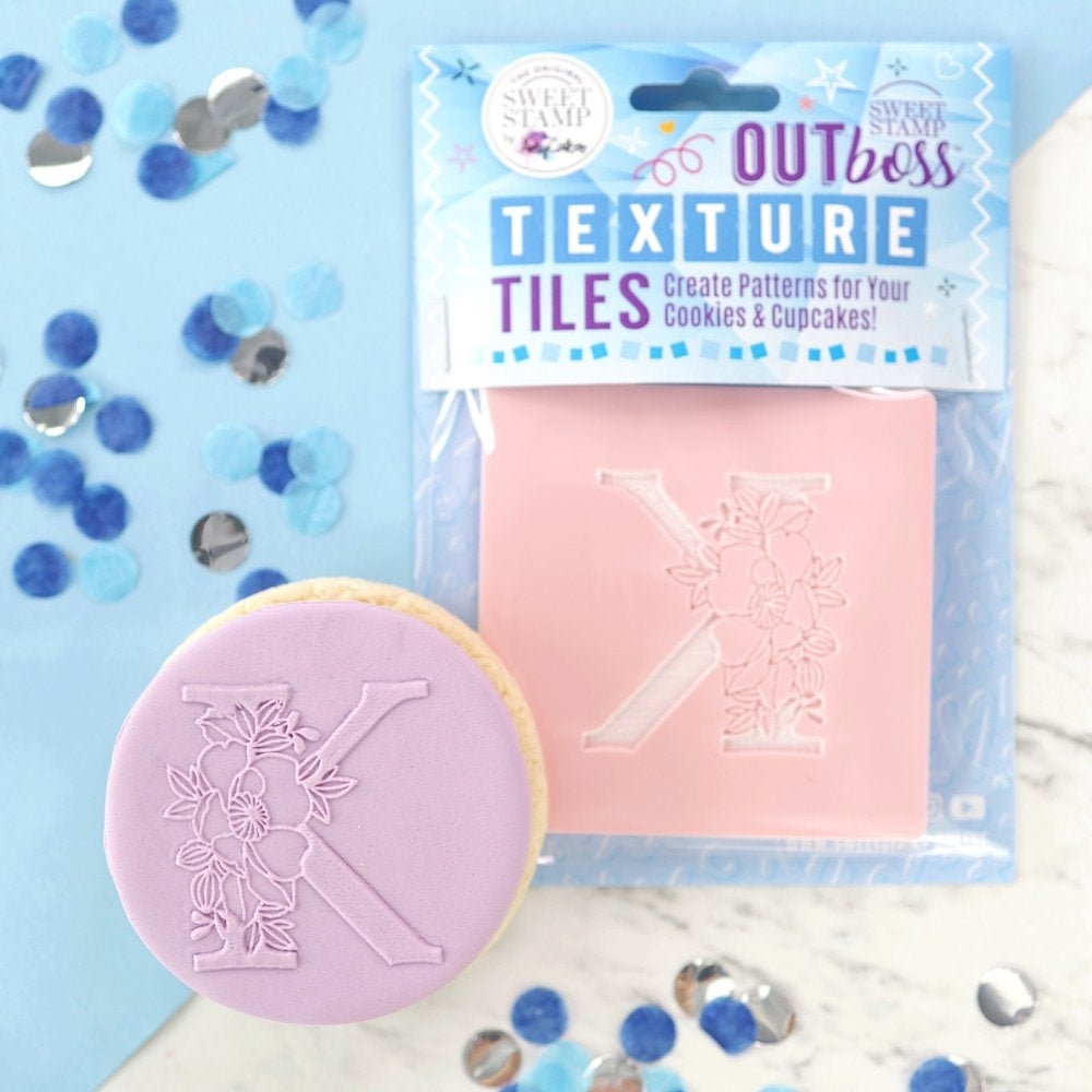 Sweet Stamp Monogram Floral Letters - OUTboss Texture Tile