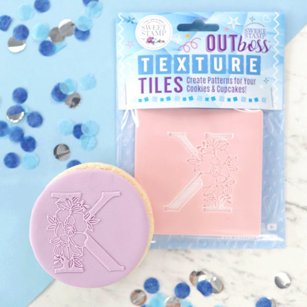 Sweet Stamp Monogram Floral Letters - OUTboss Texture Tile