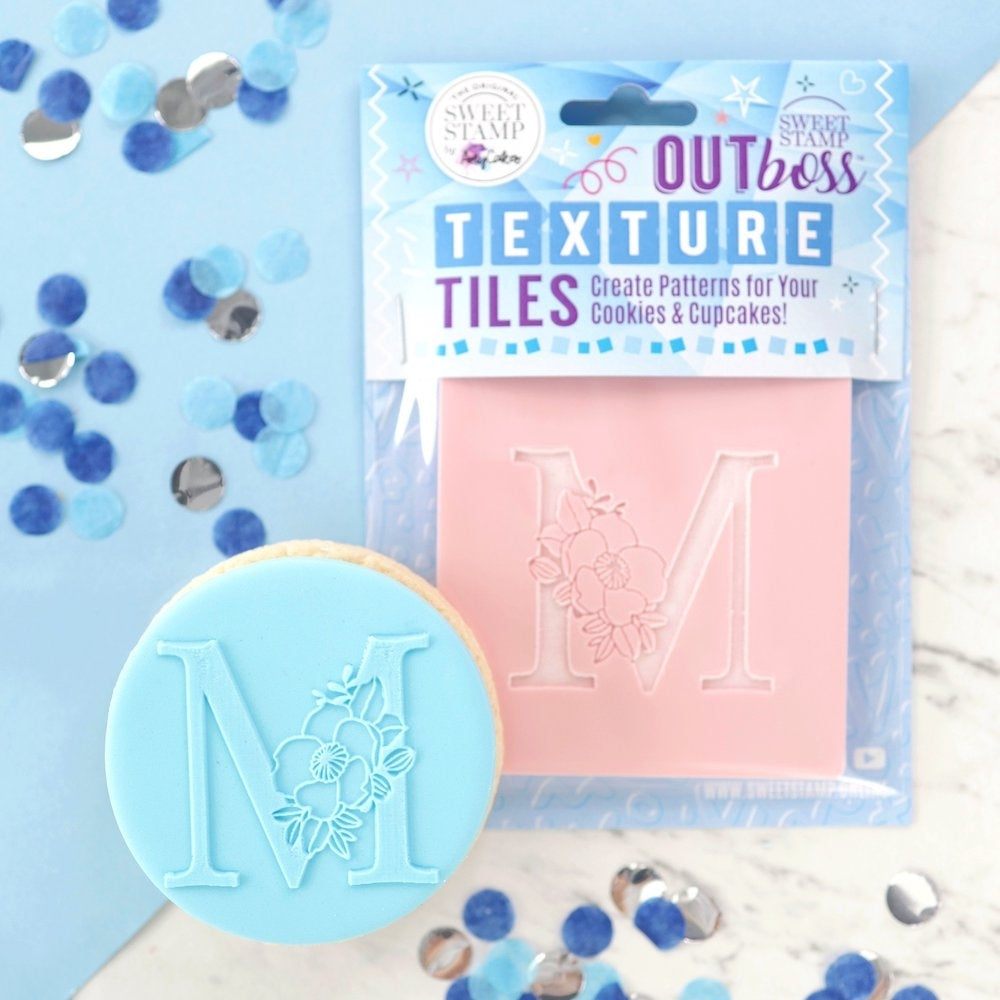 Sweet Stamp Monogram Floral Letters - OUTboss Texture Tile
