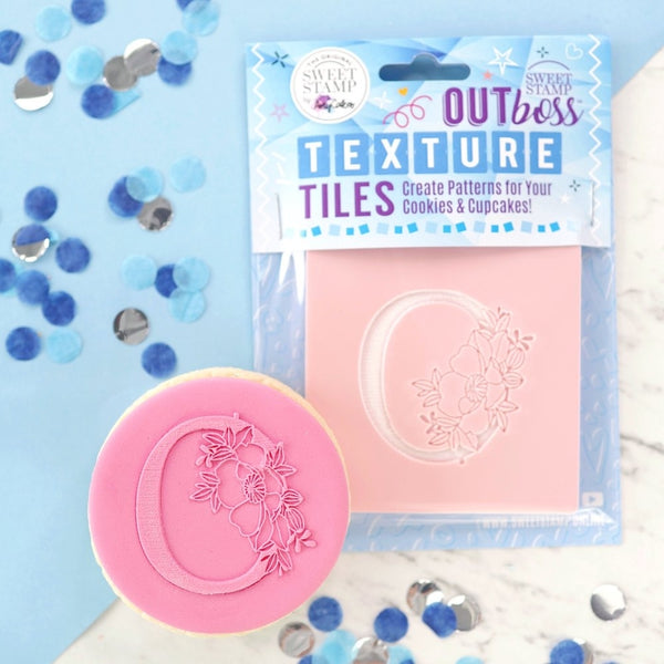 Sweet Stamp Monogram Floral Letters - OUTboss Texture Tile