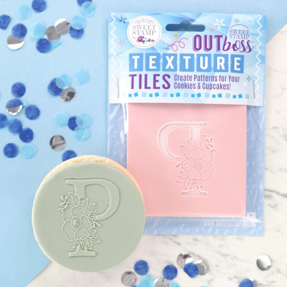 Sweet Stamp Monogram Floral Letters - OUTboss Texture Tile