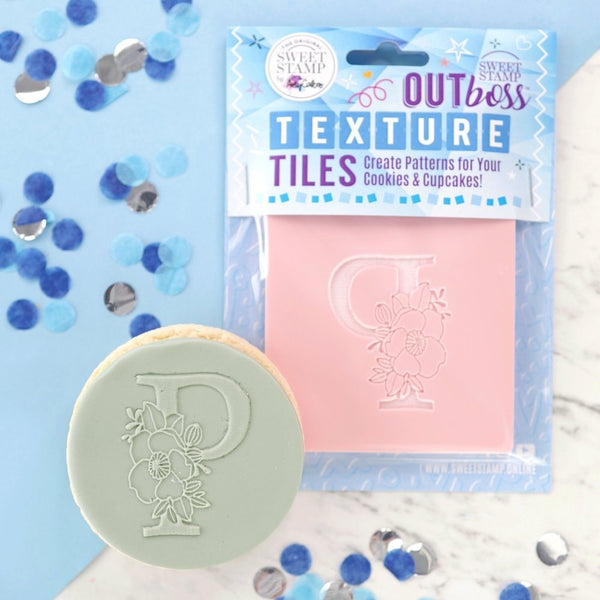Sweet Stamp Monogram Floral Letters - OUTboss Texture Tile