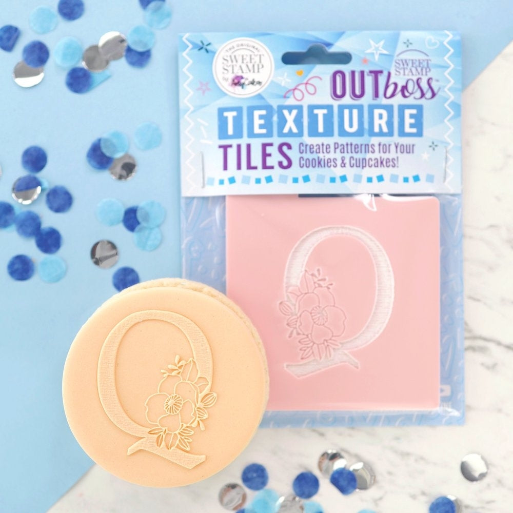 Sweet Stamp Monogram Floral Letters - OUTboss Texture Tile