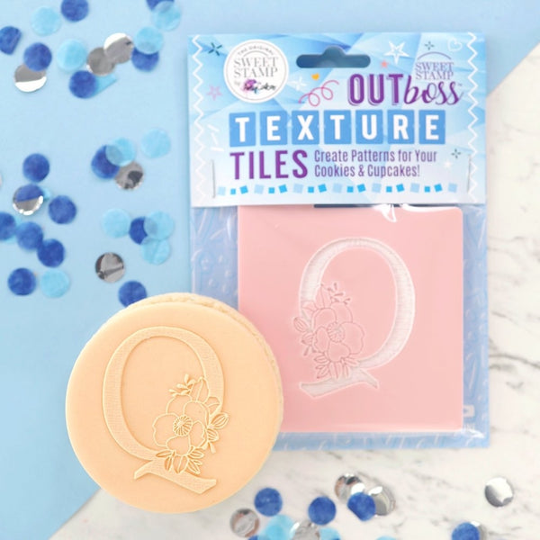 Sweet Stamp Monogram Floral Letters - OUTboss Texture Tile