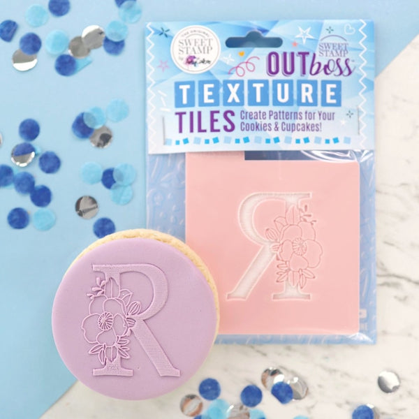 Sweet Stamp Monogram Floral Letters - OUTboss Texture Tile