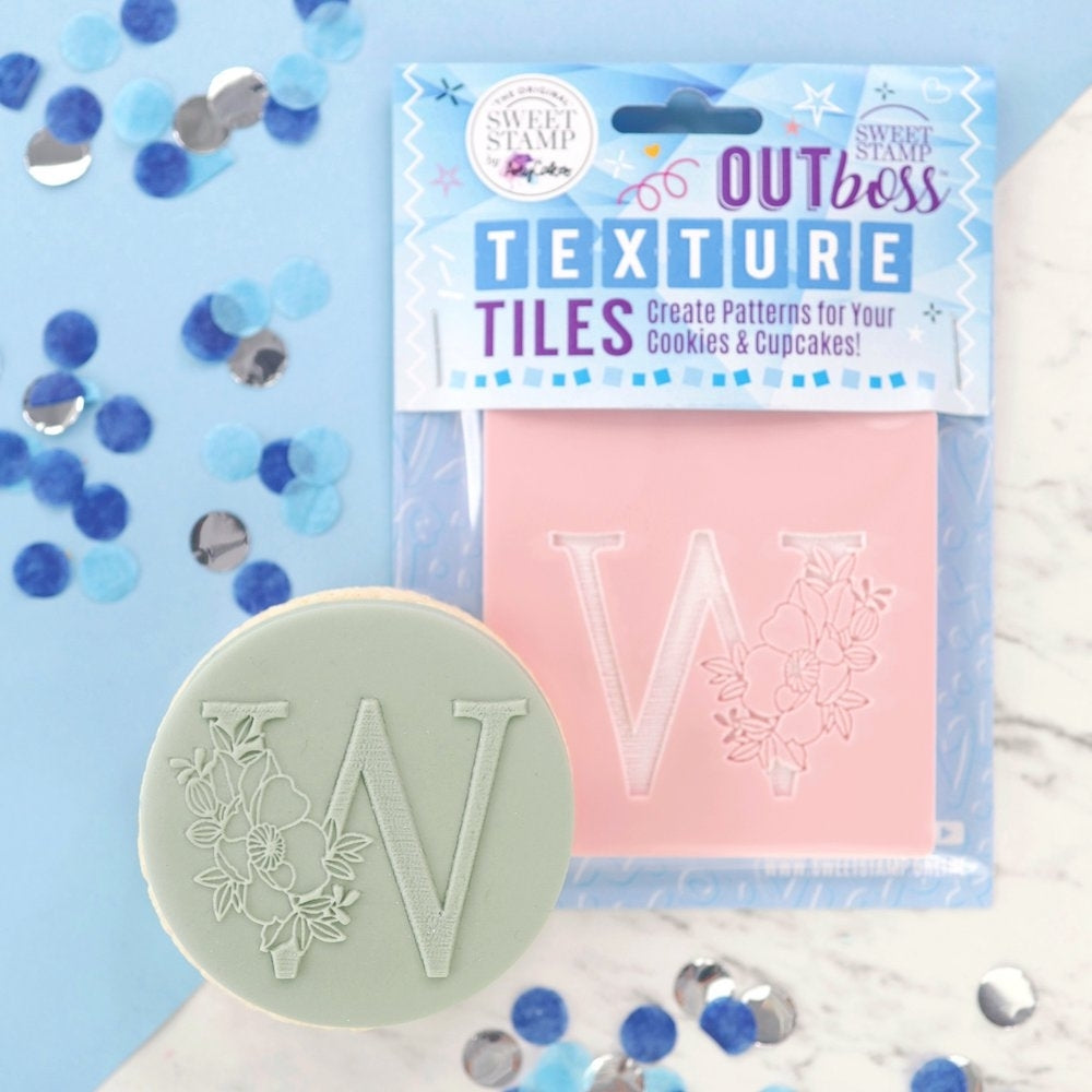 Sweet Stamp Monogram Floral Letters - OUTboss Texture Tile