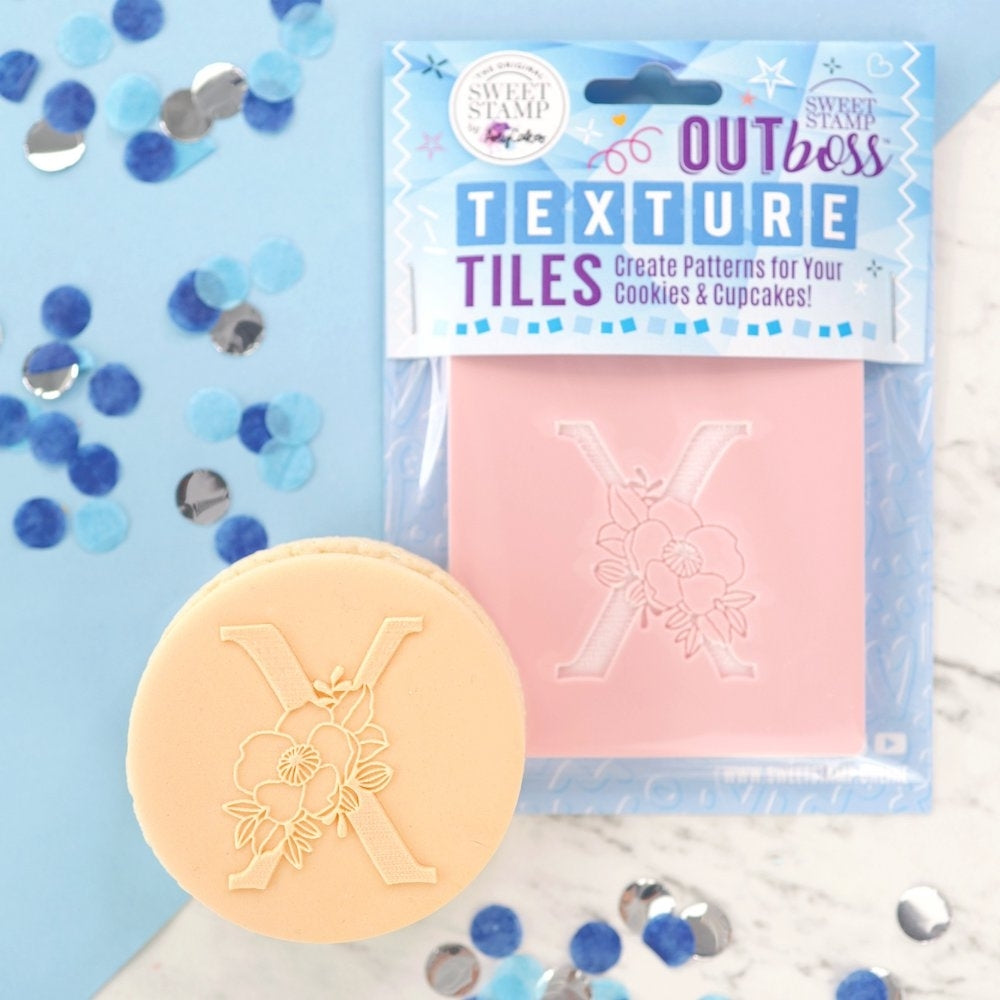 Sweet Stamp Monogram Floral Letters - OUTboss Texture Tile