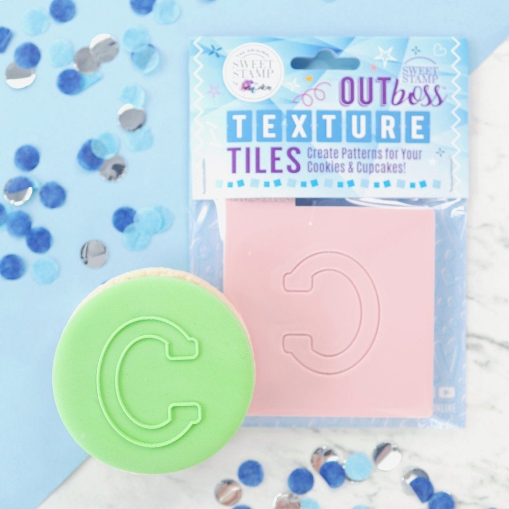 Sweet Stamp Monogram Varsity Letters - OUTboss Texture Tile