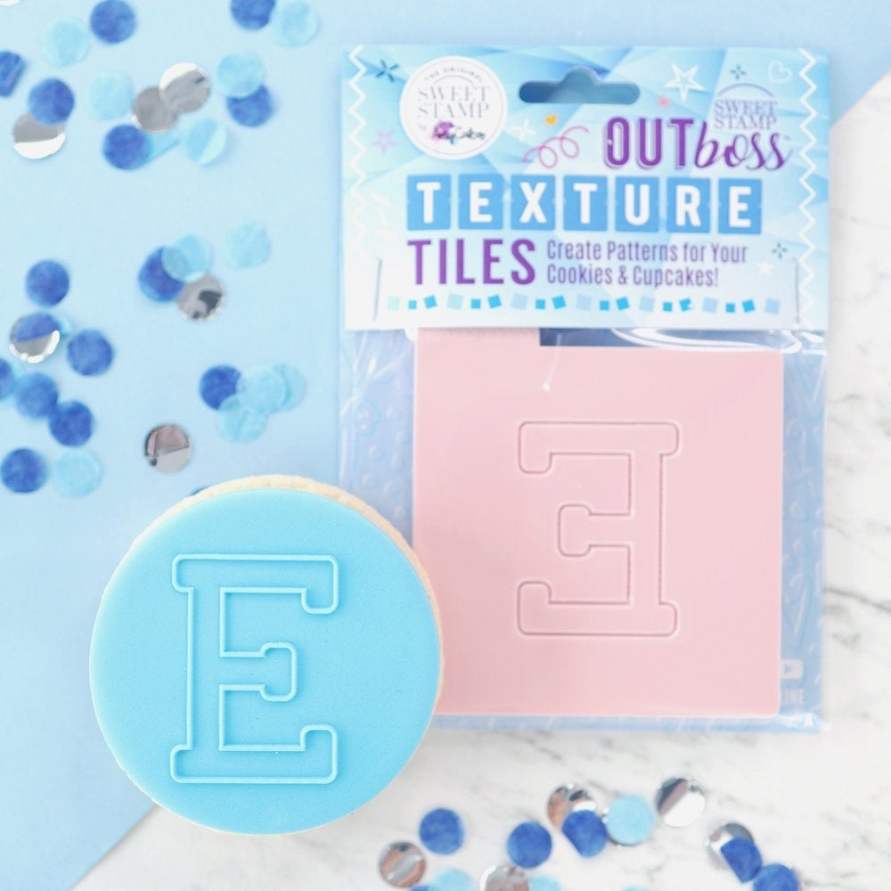 Sweet Stamp Monogram Varsity Letters - OUTboss Texture Tile